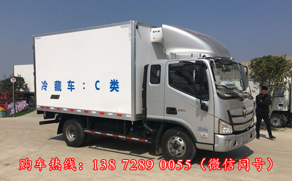 蓝牌3.7米冷藏车，福田欧马可S3排半冷藏车